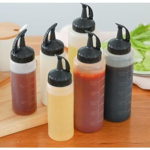 Multifunction Soy Sauce Bottle, Seasoning Jar Salad Dressing Bottle, Plastic Squeeze Bottle for Condiments
