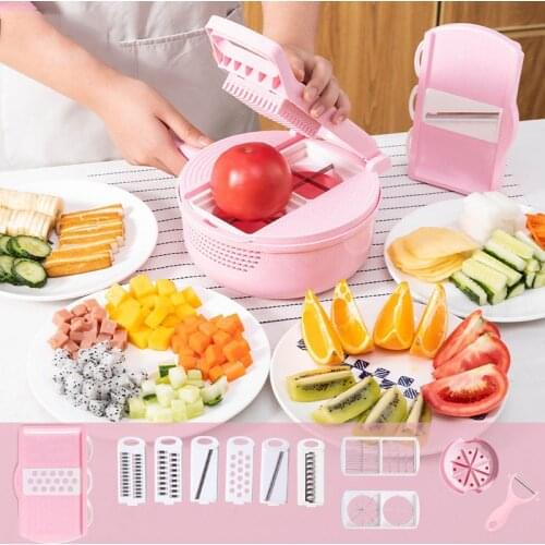 Multifunctional Rotate Vegetable Cutter Potato Grater Fruit Shredder Mandoline Slicer Garlic Press Gadgets Home Kitchen Items