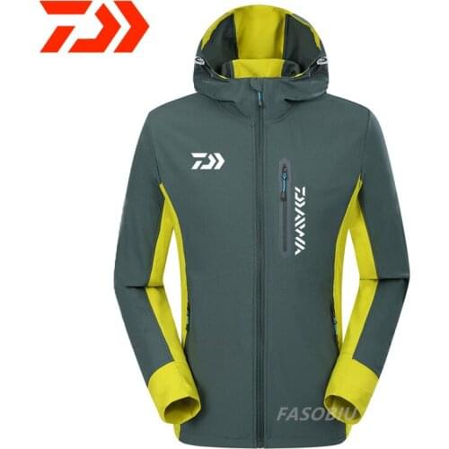 2021 New Daiwa Men Fishing Jacket Hoodie Waterproof Quick Dry Fishing Clothing Breathable Hiking Camping Sport Fishing Jacket