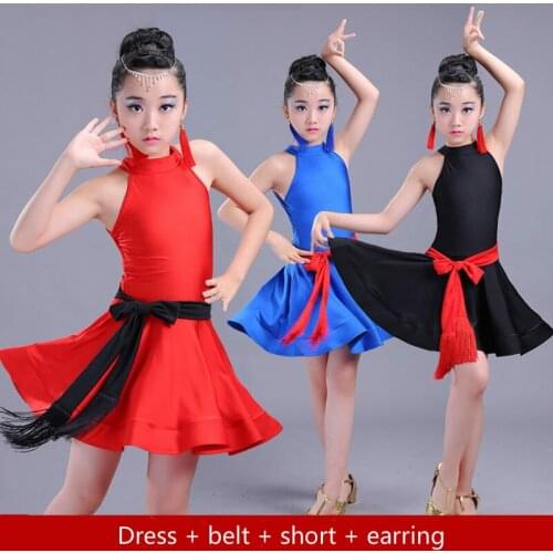 Latin Dance Dress for Girls Modern Dance Costumes Latin Dress Ballroom Dresses Tango/ramba Kids Latin Competition Dresses
