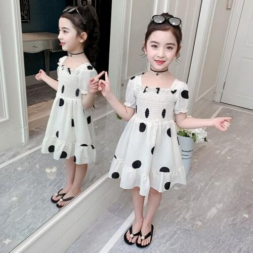 Dresses For Girls Summer Children Dot Party Dress Girls Elegant Dress Fashion Teen Clothes For Girls Costume 4 6 8 10 12 Years