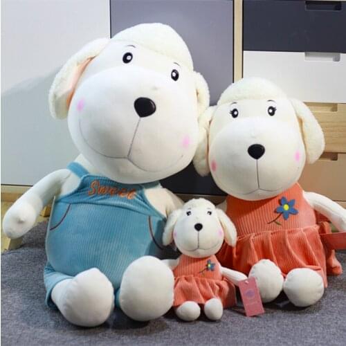 A lovely pair of sheep dolls a pair of plush toys decorated interior as Christmas presents