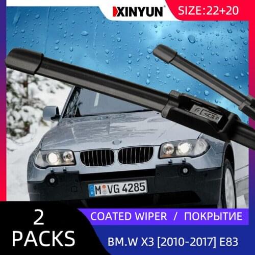Coated wiper LHD Front Windscreen Windshield Wiper Blades For BMW X3 E83 2004 - 2010 Windshield Windscreen Front Window 22"+20"