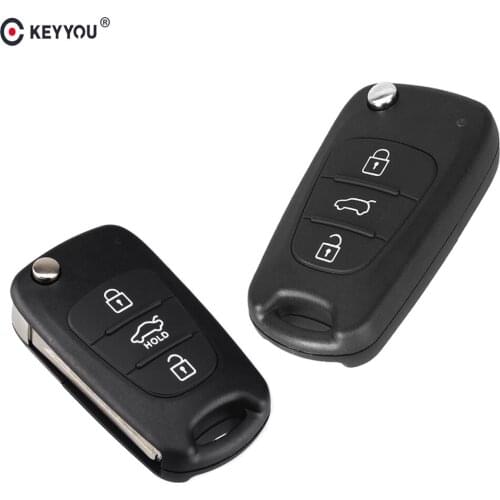 KEYYOU 3 Button Flip Folding Car Remote Key Shell Case Fob Cover For Kia K2 K5 Sorento Sportage For Hyundai I20 I30 IX35 Avante
