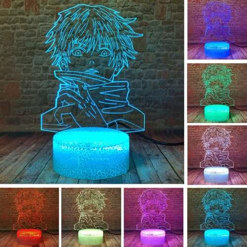 Luminous Satoru Gojo Model 3D Illusion LED Nightlight Colors Change Desk Lamp Manga Jujutsu Kaisen Anime action & toy figures