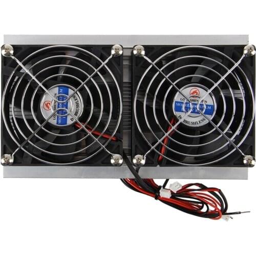 Thermoelectric Peltier Refrigeration Cooling System Kit Cooler Double Fan DIY