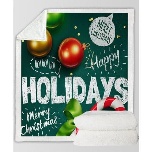 Cartoon Christmas Adult Children 3D Digital Printing Cotton Velvet Thick Blanket 130*150 Children 150*200cm Adult