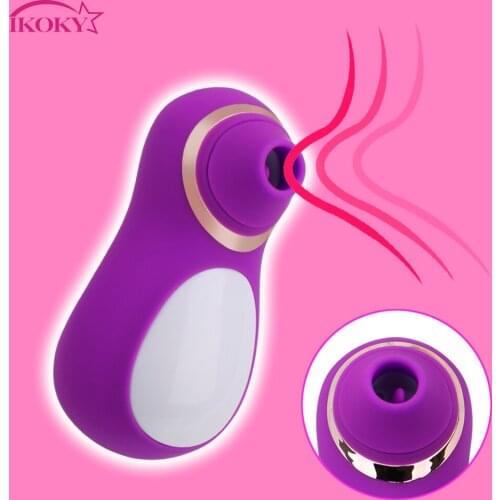 IKOKY Clitoral Sucking Vibrator Vagina Nipple Tongue Vibrator Sex Oral Licking 10 Speeds G spot Clitoris Stimulator Silicone