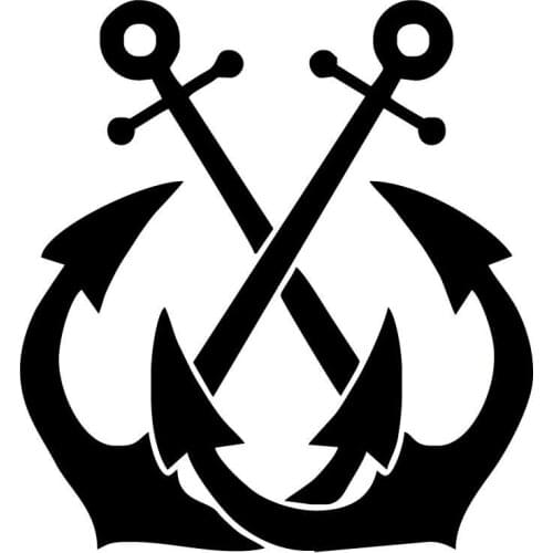 13cm*13.9cm Two Cross Anchors Vinyl Stickers Car Accessories Decals