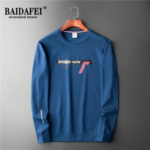 BAIDAFEI high quality oversized crewneck sweatshirt 2021new men fashion Letter Print Sweatshirts Plus Size Pullover Tracksuits