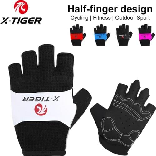X-TIGER Cycling Gloves Bicycle Gloves Half Finger High Elastic Breathable MTB Road Bike Gloves Summer Fitness Sports Gloves Men