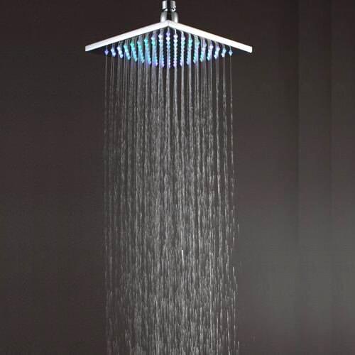 X15222 - Luxury Brass Led Shower Head, 8 Inch Rainfall Shower Head with Led light