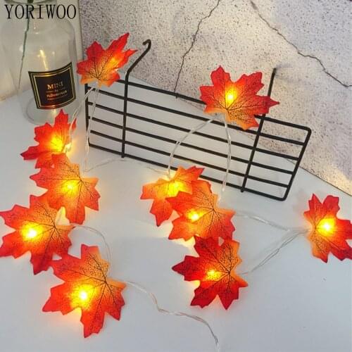YORIWOO Maple Leaf Fairy String Lights 10 LED Flashing Light Merry Christmas Decorations For Home 2020 Xmas Tree Ornament Natale