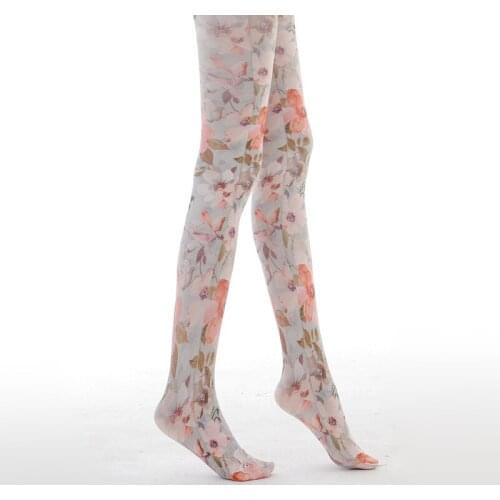Flower Painting Printed Pantyhose Women Wholesale And Dropshipping