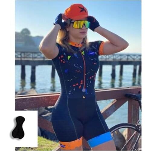 Womens Cycling Overalls For Women Triathlon Tops Jumpsuit Outdoor Team Uniforms Sexy Tight Cycling Jersey Jumpsuit Cycling Suit