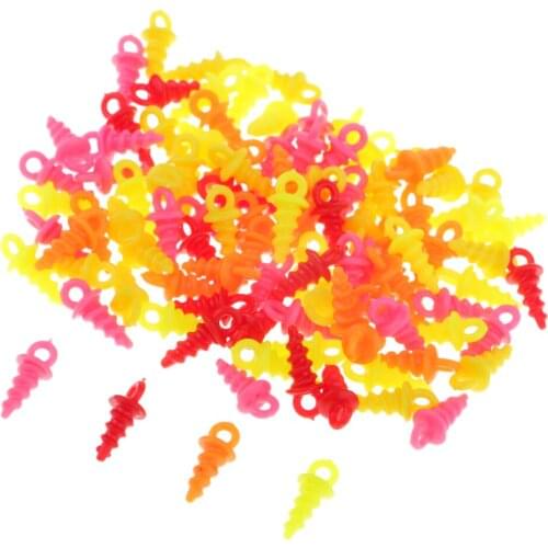 100pcs Bright Color Bait Screw Up Pegs Carp Fishing Zig D Rig Chod Rig