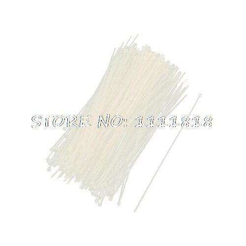 1000 Pcs Beige Cable Fasten Tie 200mm x 3mm for Computer Wiring