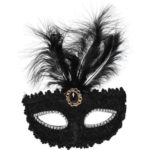 2 pcs Feather Masks Carnival Masquerade for Costume Party Supplies Prom Mardi Gras Fancy Dress Party