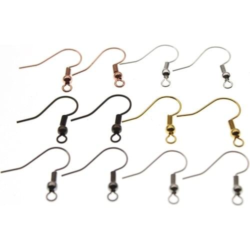 50pcs Copper Metal Earring Hook Ear Wire with Beads DIY Jewelry Making Findings Earring Accessories for Women(Nickel Free)