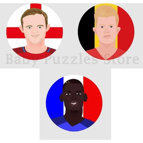 500pcs cartoon avatar custom wooden puzzle England/France/Belgium European football star club player