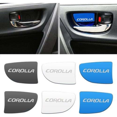 Car Interior Door Handle Bowl Pads Cover Molding Trim Stickers Fit for Toyota corolla 2014-2018 Accessories