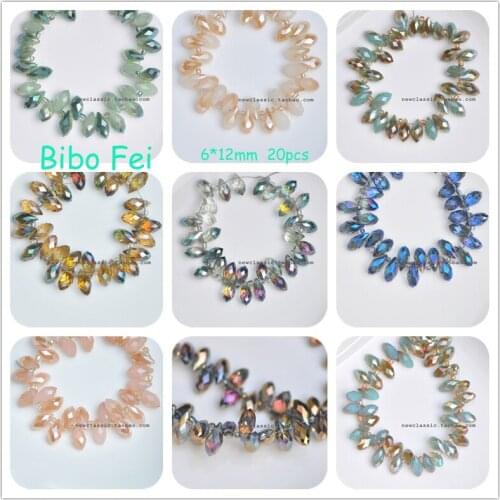 Free shipping 90 colors 6*12mm 20PCS Glass Czech Teardrop crystal beads,Waterdrop Crystal beads, necklace Jewelry Making DIY