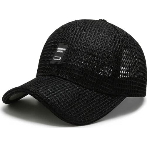 Stylish Mens Mesh Baseball Cap Summer Hats Breathable Visors Caps Outdoor Fishing Hats Plain Weave Gorras Snapback Sports Cap