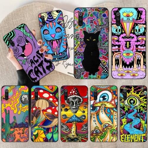 Psychedelic Trippy Cat Art Phone Case for Xiaomi Mi Note 10 Lite Mi 9T Pro xiaomi 10 10 CC9 Pro 9SE