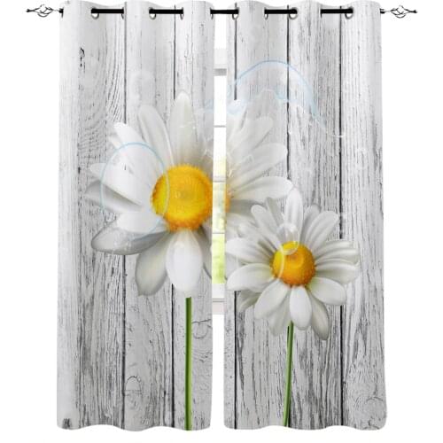 Daisy Waterdrop Wood Grain Curtains For Living Room Bedroom Window Treatment Blinds Drapes Modern Kitchen Curtains
