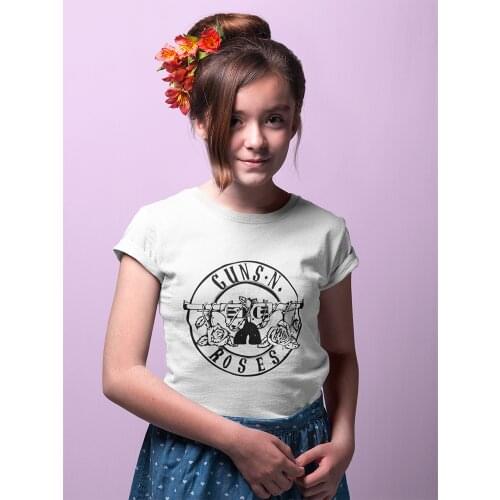 Fashion Punk T Shirt Guns N Roses T-Shirt Women White Street Rock Tops Pistola Print Dress Italy Urban 2021 Summer Hip Hop Tees