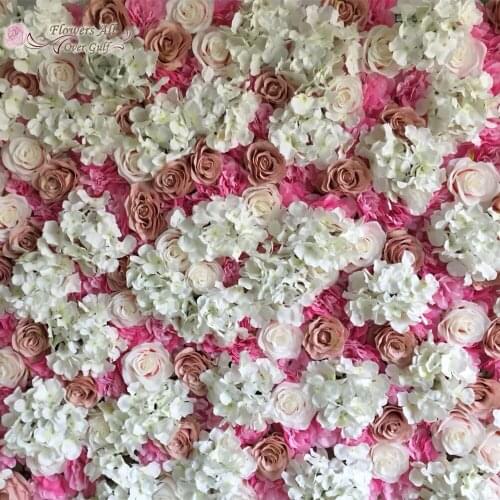Artificial flower wall 3D fake flowers with Austin rose use for wedding background decoration