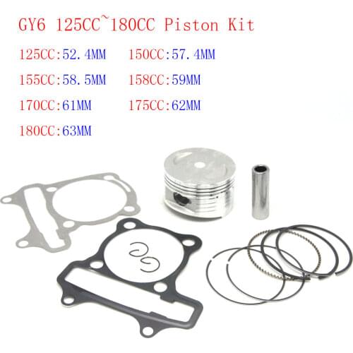 Performance GY6 62mm Piston kit Gasket 172CC Taotao Jonway Kazuma Quad ATV Go Kart Buggy Parts