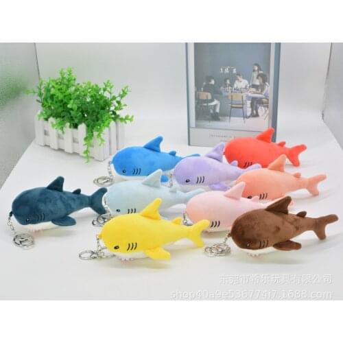 Colourful cool cute lifelike shark plush keychain Pendant Bag decoration good quality 15cm Featured birthday christmase gift