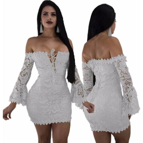 Lace summer dress women Mini tube sexy dresses plus size off shoulder clothes