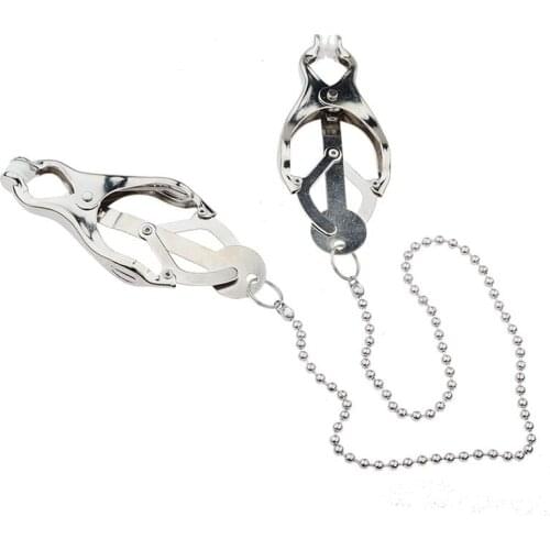 Metal Nipple Clamps Chain Breast Stimulator Torture Adult Games BDSM Bondage Tools Sex Toys For Couples Nipple Clip Erotic