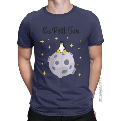 Men Linux Tux Mascot T Shirts Le Petit Penguin Cotton Tops Fun Classic Short Sleeve Round Neck Tees Plus Size T-Shirt