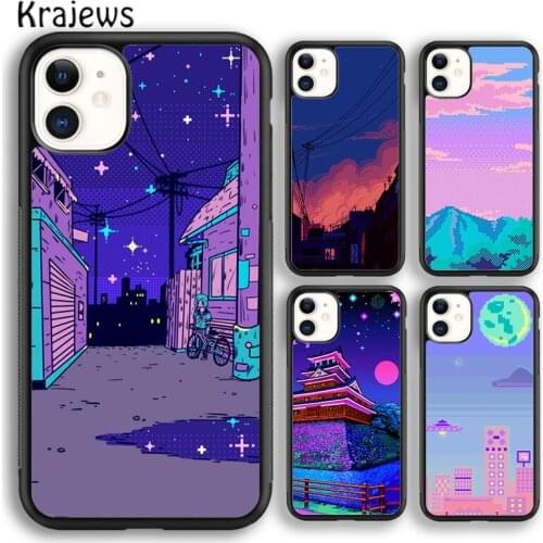 Krajews ART PIXEL AESTHETIC INDIE GEEK Soft Phone Case Cover For iPhone 5 SE 6s 7 8 plus X XR XS 11 12 pro max Samsung S8 S9 S10