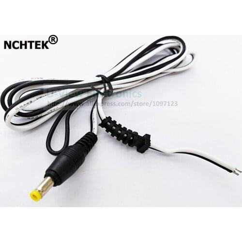 NCHTEK White+Black Straight DC Power 4.0x1.7mm Male Plug Connector Cable With SR About 1.5M/Free DHL shipping/200PCS