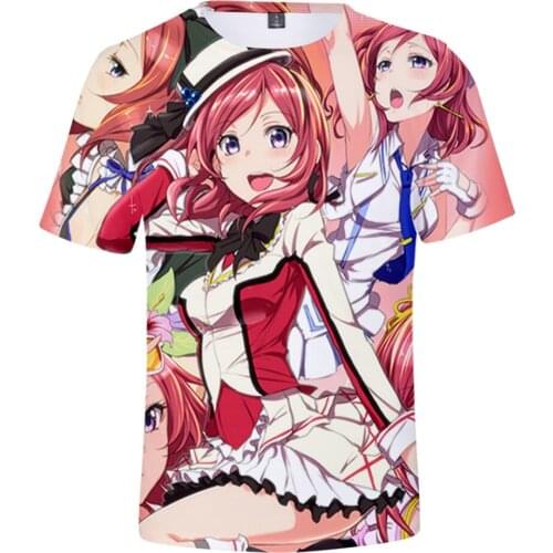 LoveLive! Nishikino Maki μs school idol 3D Print Spring Summer Preppy Men/Women Street Clothes T-shirt Kawaii Streetwear style