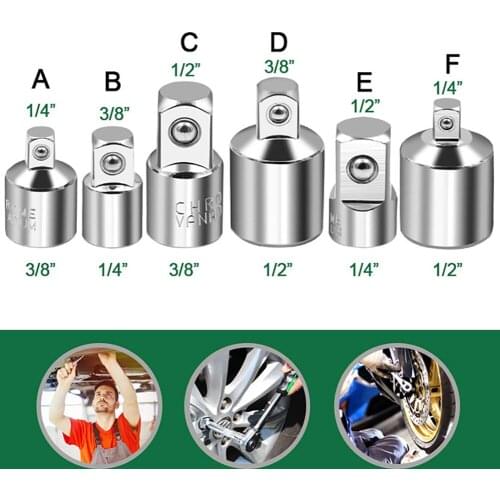 6pcs Ratchet Wrench Socket Converter Head Sleeve Adapter 1/2 Large Fly 3/8 Fly 1/4 Household Ratchet Spanner new