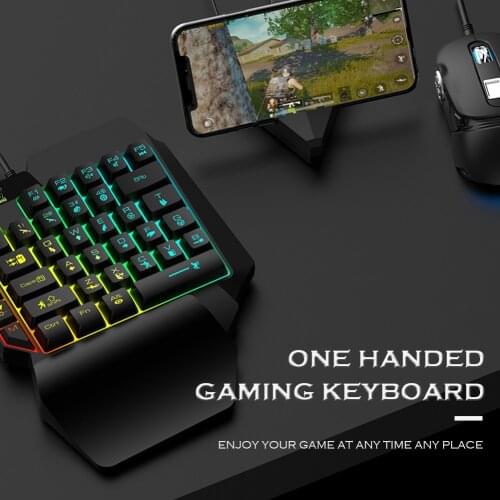 Wired One Handed Gaming Keyboard Mouse Combo for PUBG PC Gamer