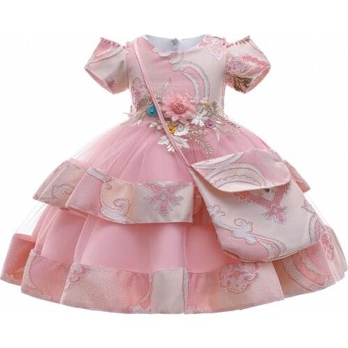 New Year 2020 childrens New Year gift dresses for girls, party and wedding Christmas costumes, princess flower tutu dresses