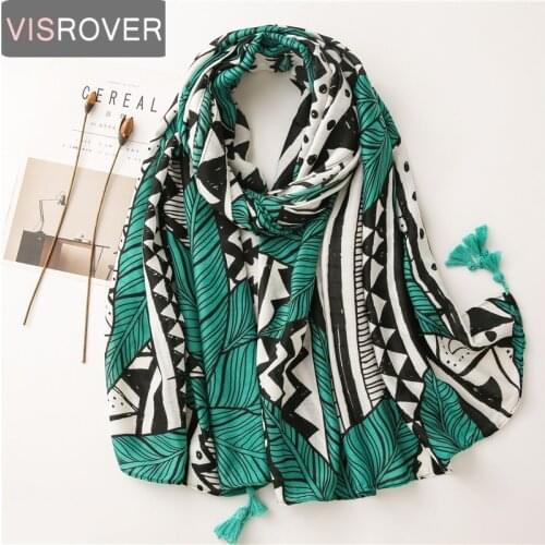 Visrover 25 Colorways Tropical Print Scarf for Women Winter Scarves Luxury Viscose Scarf Poncho Hijab floral Print Shawl Ladies
