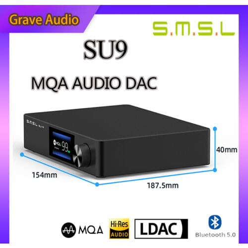 SMSL SU-9 MQA Audio Decode Pure DAC Lossless Fever Bluetooth 5.0 ES9038Pro DSD512 PCM768kHz/ UAT LDAC USB Balanced Decoder SU9