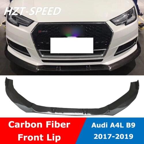 A4L B9 Carbon Fiber Front Bumper Shovel Lip Spoiler Diffuser For Audi A4L B9 Sporty Model Modify RS4 Style 2017-2019