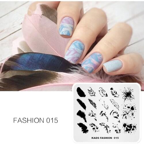Template Fashion Overprint Feather Stencil Beauty Tools Nail Art Image Stamp Nail Art Stamp Plate for Nail Art Decoration