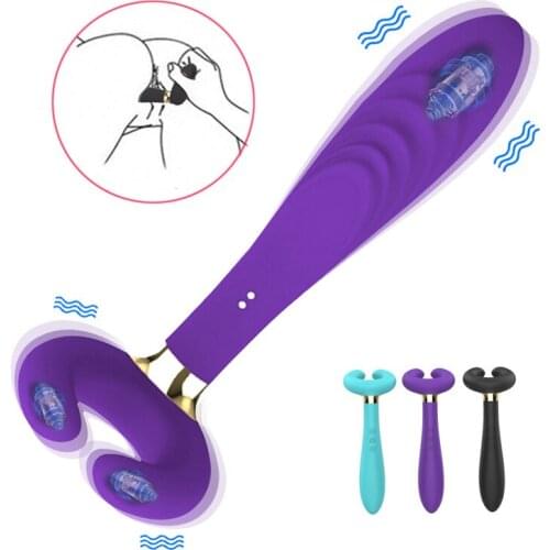 Three Head Vibrator G-spot Body Massage C-type Magnetic Charging AV Stick Clitoris Vagina Stimulation Female Masturbation Toys