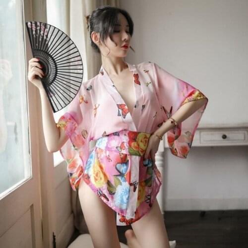 Japanese Dress Kimono Dress Women Cardigan Floral Print Yukata Asian Sleepwear Traditional Geisha Robe Erotic Vintage Clothes