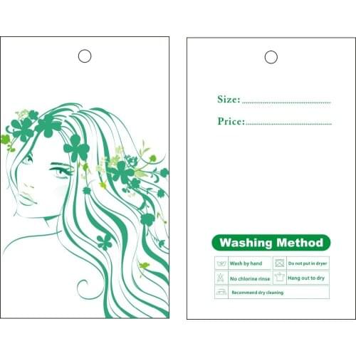 Garment hang tags custom print hang tags price label lady dress/ wig design template 027