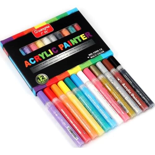 1Set 12/15 Colors Acrylic Paint Marker Pen Crystal Epoxy Resin Art Supplies Outline Paint Pen For DIY Epoxy Resin Nail Art Craft